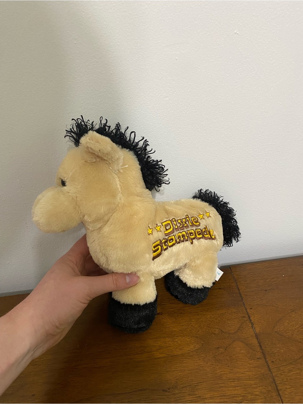Dixie Stampede Plush Horse Toy - Cream and Black Small Pet Plush